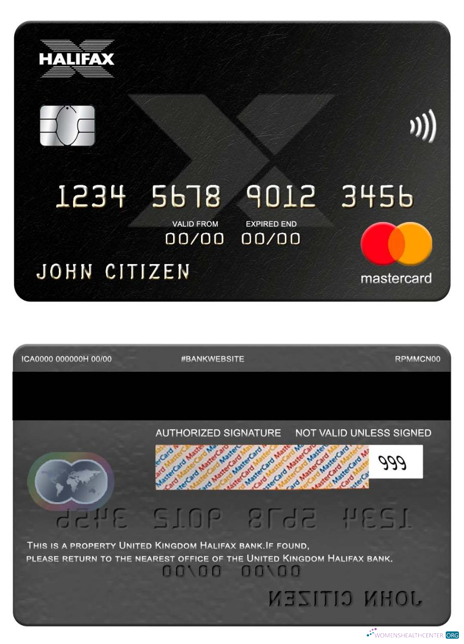 Download United Kingdom Halifax bank mastercard Photoshop template